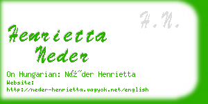 henrietta neder business card